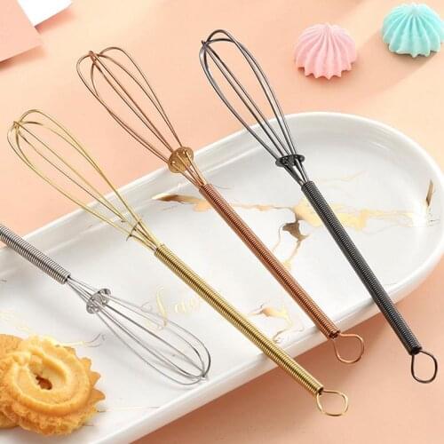 Kitchen Whisk Stainless Steel Manual Mini Egg Beater Baking Whisk For Blending Small Whisk Milk Egg Beater Egg Mixer Tools