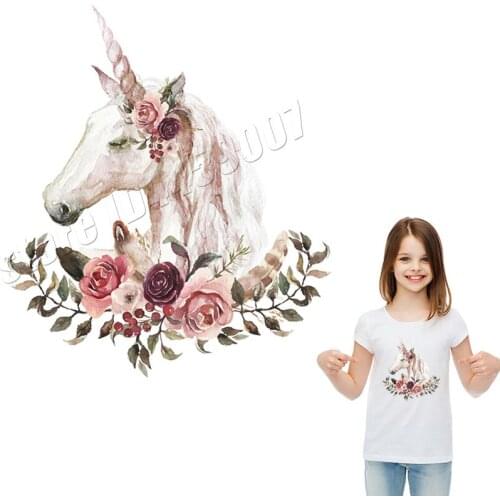 Pink Unicorn Stickers DIY Accessory A Level Thermal Transfer Parches For Clothing Washable Iron On Style Handmade Patches