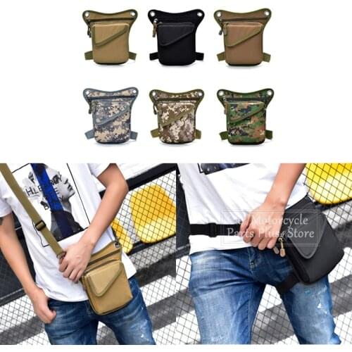 Men Nylon Motorcycle Hip Belt Waist Fanny Pack Riding Travel Shoulder Messenger Crossbody Moto Bags Thigh Drop Leg Bag
