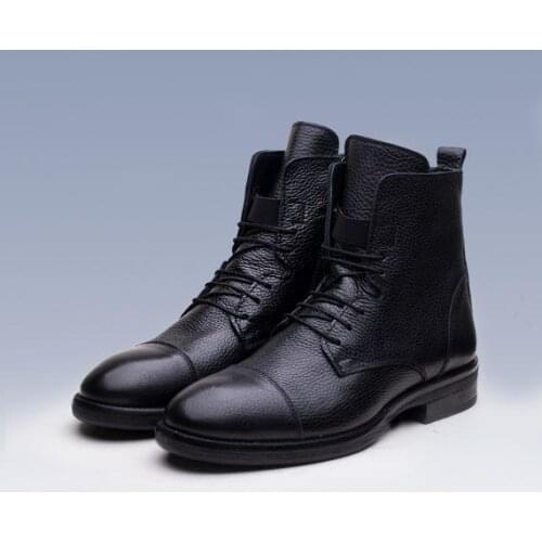 İBAY SNIPER Men Black Lace-Up Genuine Leather Boots