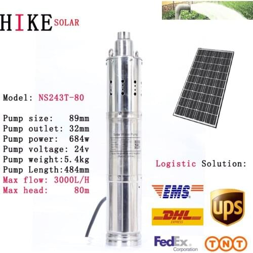 Hike solar equipment Screw motor build-in MPPT solar energy systems water pumping kit solar pump for drip irrigation NS243T-80