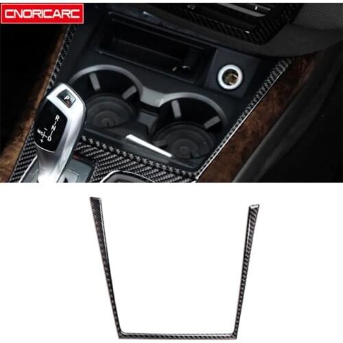 Car Styling Center Console Water Cup Holder Storage Box Frame Decoration Cover Trim Carbon Fiber For BMW X5 E70 2008-2013
