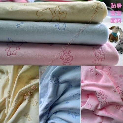 1 meter printing deer pattern fabric super soft animal blue velboa for DIY sewing Stuffed toys material Warp knitting velvet