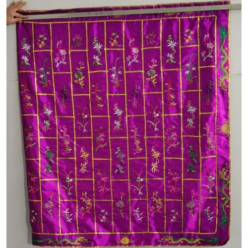 Unisex high quality embroidery flower buddhist shaolin monk kung fu suits buddha cassock kesa robe zen lay clothing zuyi blue