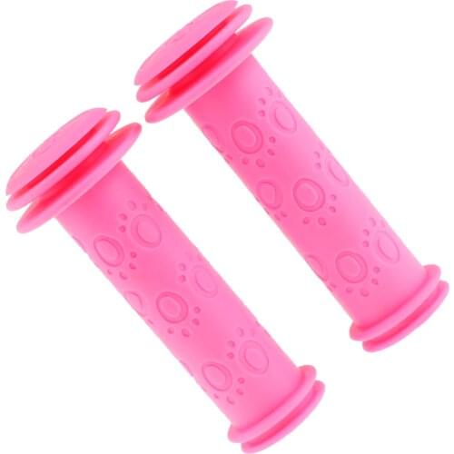 Perfeclan Childrens Bike Handle Handlebar Cover Kids Bicycling Non-slip Soft Handlebar Grip Protector Rose Red