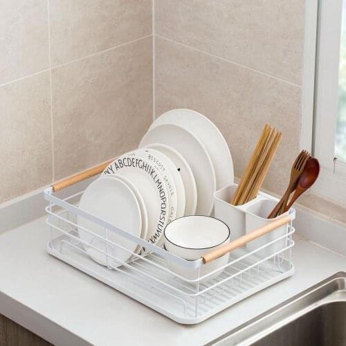 Iron Kitchen Dish Drying Rack Tableware Drainer Storage Basket Shelf Bowl Plate Dishes Holder Drainer Kitchen Sink Organizer