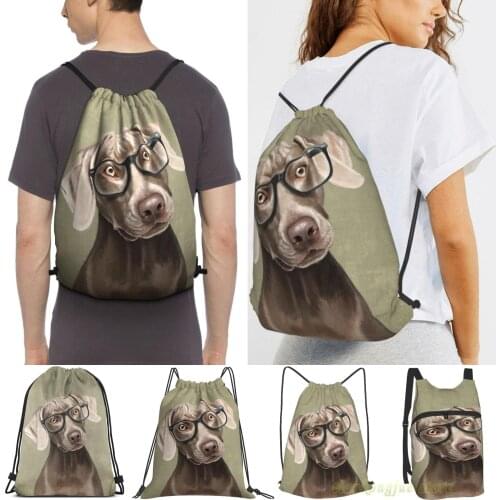 Mr Weimaraner Women Purpose Drawstring Backpack Bags Men Outdoor Travel Backpacks For Gym Training Swimming Fitness Bag