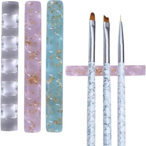1Pc Acrylic Clear Nail Brush Rack Shelf Nail Art Brush Holder Stand Painting Pen Rest UV Gel Brush Display Holders Manicure Tool