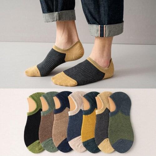 10 Pairs/Mens Socks Classic Patchwork Men Short Socks High Quality Men Cotton Socks Breathable Spring/Summer Boat Sock For Male