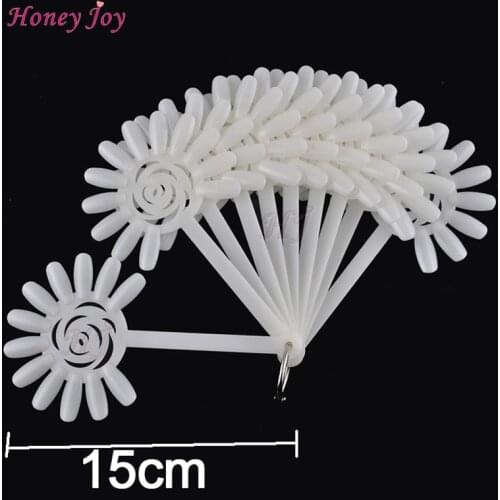 10pcs/set 120 Color Natural Sunflower Nail Polish Display Sticks w Ring False Nail Art Display Chart Practice Fan Wheel Tool