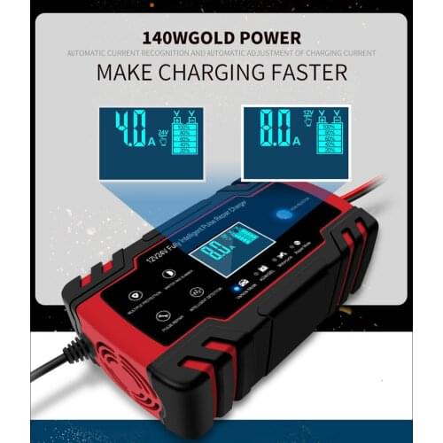 Battery Charger Maintainer 12V 8A Fast Charging for Car Motorcycle Mower