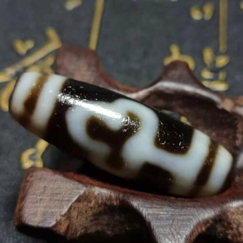 2103254 Tibet Pure Bodhi DZI Oxide layer Wihte Agate Beads Black lines12*35mm Beads Men&women Amulet Jewelry DIY Free Shipping