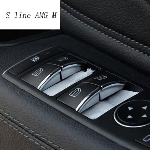 Car styling window lift buttons switch decoration cover Stickers trim for Mercedes Benz C E Class W204 W212 Interior Accessories