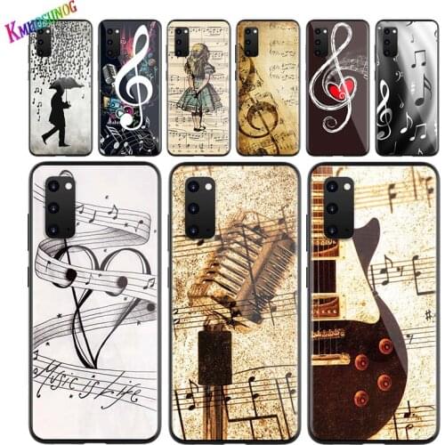 Musical Notes Violin Classical for Samsung Note 20 S20 FE Lite Ultra Plus A91 A71 A51 A41 A31 A21 A21S A12 A42 A01 Phone Case