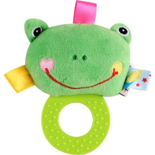 Baby Bite Rattles Ball Grasping Baby Ball Cute Plush Animal Cloth Hand Rattles Education Toys Infant Baby Bed Bell Sleeping Toys