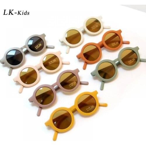 LongKeeper Children Decorative Kid Sunglasses Fashion Vintage Round Cute Girls Boys Eyewear Outdoor Retro Shades UV400
