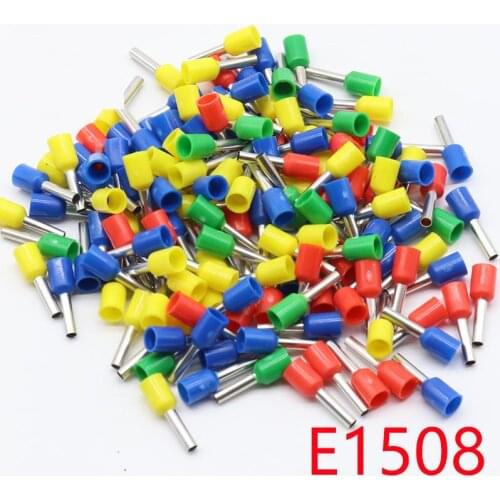 E1508 Tube insulating Insulated terminals 1.5MM2 100PCS/Pack Cable Wire Connector Insulating Crimp Terminal Connector E