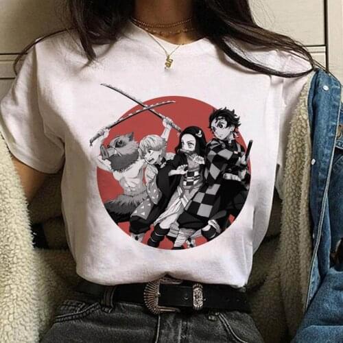 Japanese Anime Demon Slayer Kimetsu No Yaiba T Shirt Short Sleeve Hip Hop Tees