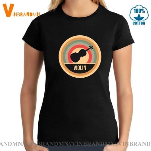 Vintage Violin Gift T-shirt For Violinists Awesome Orchestra Music Lover Tee shirt Tops Womens Retro Violin T shirts