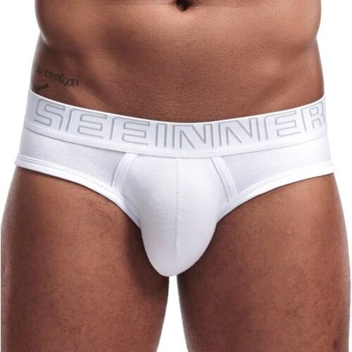 Cotton Mens Underwear Bries Low Waist Solid Pouch Underpants Soft Briefs Panties Ropa Interior Hombre Panties