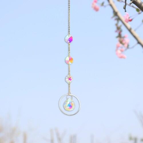 Chandelier DIY Decor Crystal Wind Star Moon Pendant Handmade Sun Catcher Light Catcher Handmade Garden Window Wedding Curtain