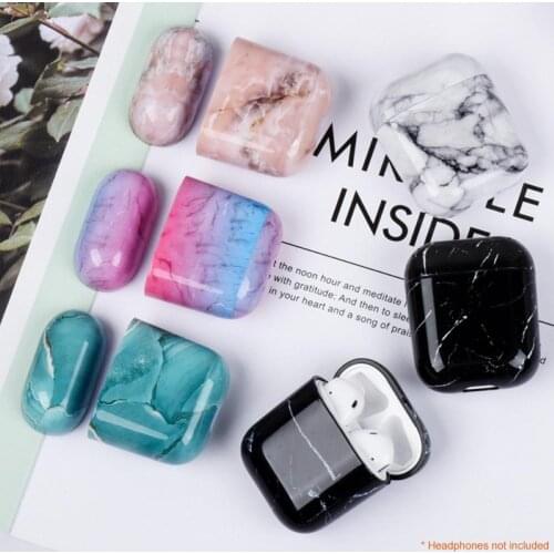 Marbling Wireless Bluetooth Earphones Storage Container Case for AirPods 1/2 чехол на аирподс