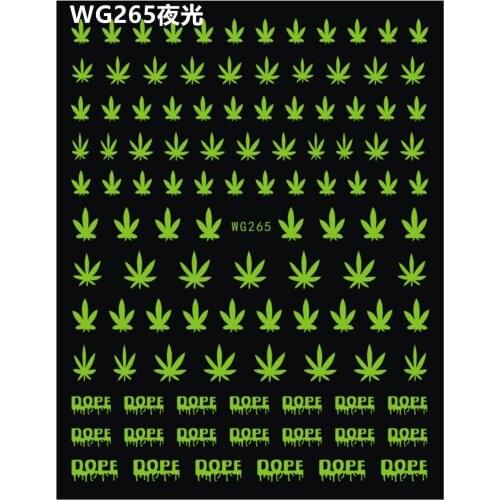 Morixi nail art sticker green leaves black green white rainbow color DIY manicure decoration ultra thin foil nail decals WG066