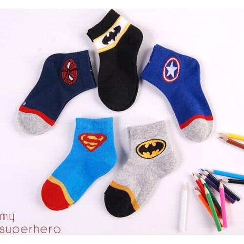 10pcs/set Disney boys and girls baby socks spring and summer mesh college socks superman spiderman superhero children socks