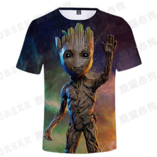 2021 New Summer Groot Super Hero Printed 3D T-shirt Men Women Children Cool Tee Tops Streetwear Cool Boy Girl Kids T Shirts