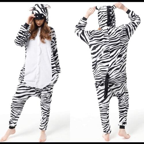 Boys Girls Zebra Skeleton Animal Pajamas Cartoon Flannel Onesies Kids Anime Pijama Winter Children Pyjamas Sleepwear Homewear