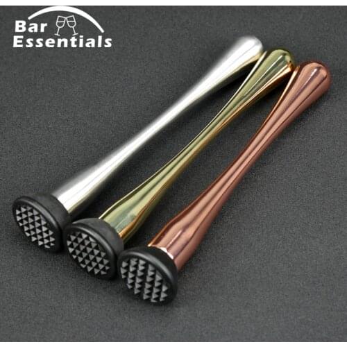 Professional Barware Stainless Steel Cocktail Sticks Wine Minced Rolling Fruit Muddler Bartending Bar Tools Cocktail Shaker