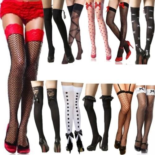 Sexy lingerie Exotic Apparel hot women high knee tight hose teddy body stockings open crotch intimates Jacquard stockings