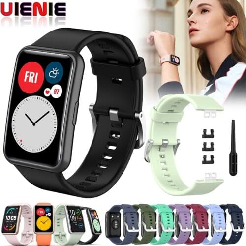 Silicone Band For Huawei Watch Fit Smartwatch Strap With Stainless steel buckle tools and Buckle Bracelet Correa wristband bands