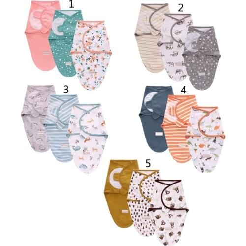 3pcs Baby Sleeping Bag Newborn Envelope Swaddle Wrap Soft Cotton Sleep Blanket M76C
