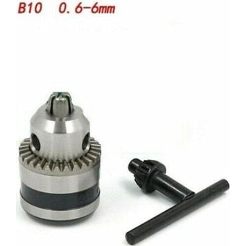 B10 Drill Chuck Spanner Taper Mounted 0.6-6mm with one Key Bench Drill Milling Self-locking chuck