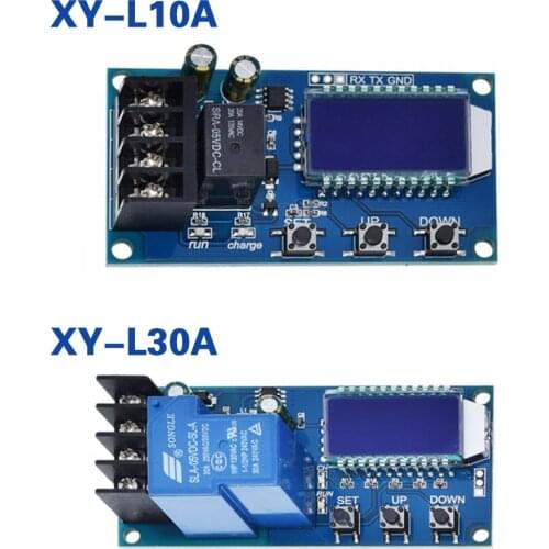 10A 30A 6-60V Lead-acid Solar Storage Battery Charger Control Module Digital Overcharge Protection Control Switch LED indicator