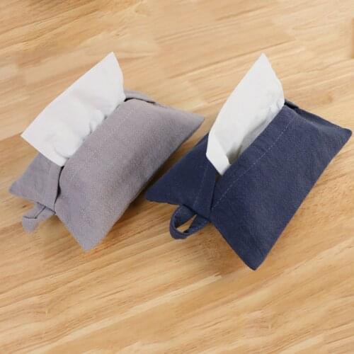Tissue Box Cover Ramie Cotton Rectangle Soft Fabric Comfortable Durable Napkin holder For Home Office Car Kitchen Accessories