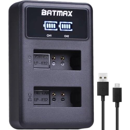 LED Dual USB Battery Charger for Canon LP-E12 LP E12 LPE12 Battery Canon EOS 100D Kiss X7 Rebel SL1 EOS M10 DSLR Cameras
