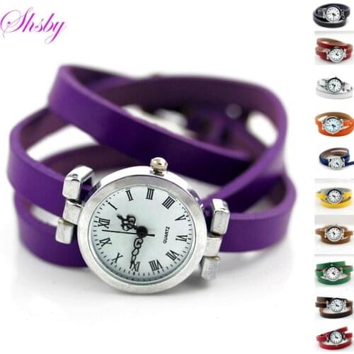 Shsby New fashion hot-selling womens long leather female watch ROMA vintage watch women dress watches 11 watches wholesale