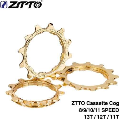 ZTTO 1pcs Steel MTB Road Bike Bicycle Cassette gold Cog 9 10 11speed gold 11T 12T 13T Cogs Freewheel Part for ZTTO K7 Cassette