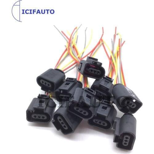 045907660D Oil Level Sensor 3 Pin Wire Connector Plug Harness For VW Audi Seat Skoda 1J0973703