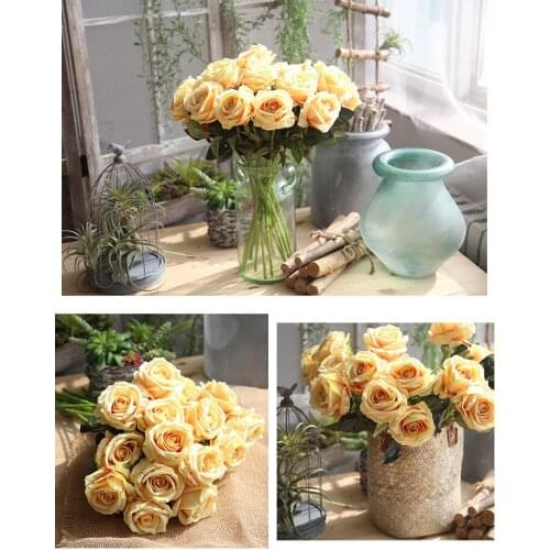 1pc 51cm Big Silk Rose Artificial Flowers Real Touch Rose Flowers for Home Wedding Decoration Party Birthday Mothers Gift