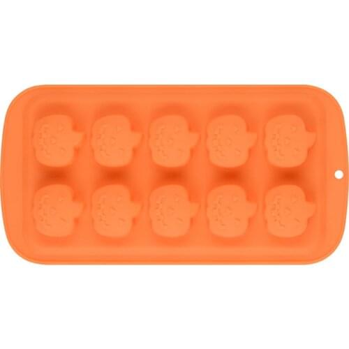 10 Grid High Quality Pumpkin Shape Silicone Cake Mold Halloween Chocolate Candy Baking Tools Non-stick Ice Tray Mold