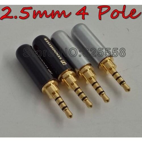 10 Pcs Copper 4 Pole Conductor 2.5mm Solder Connection Plug Jack Adapter Connector Headphone Cable Solder