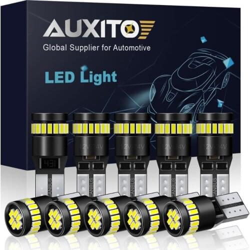 10pcs Canbus W5W T10 LED Lights 168 2825 Bulb Wedge Parking Side Marker License Plate Auto Lamp Car Interior Dome Trunk Lights