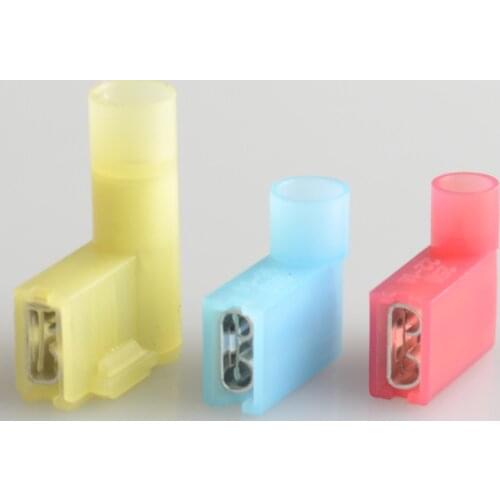 20pcs Nylon Flag Female Terminal insulated flag 6.3 plug Right Angle Crimp Terminals