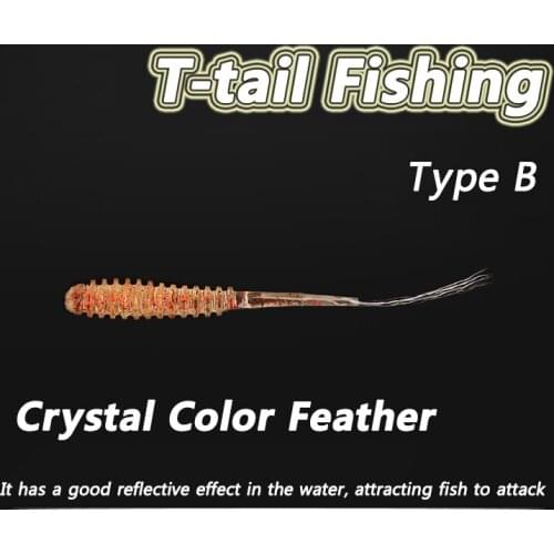 20 pcs/pack Type B of Micro-objects Root Fishing T Tail Simulation Soft Bait Artificial Bait Bait Fishing Tools