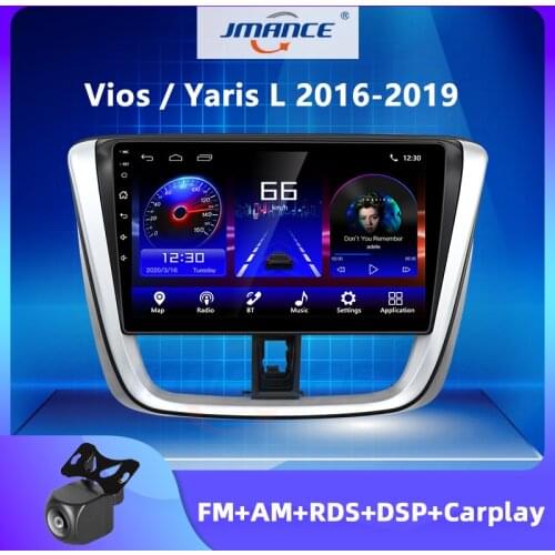 JMANCE For Toyota Vios Yaris L 2016 - 2019 Car Radio Multimedia Video Player Navigation GPS Android 10 Carplay No 2din 2 din