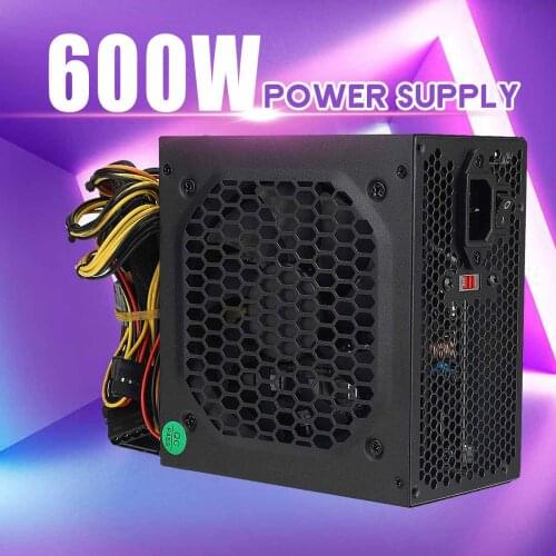 600W Power Supply 12cm Fan 8 Pin PCI SATA 12V Computer Power Supply