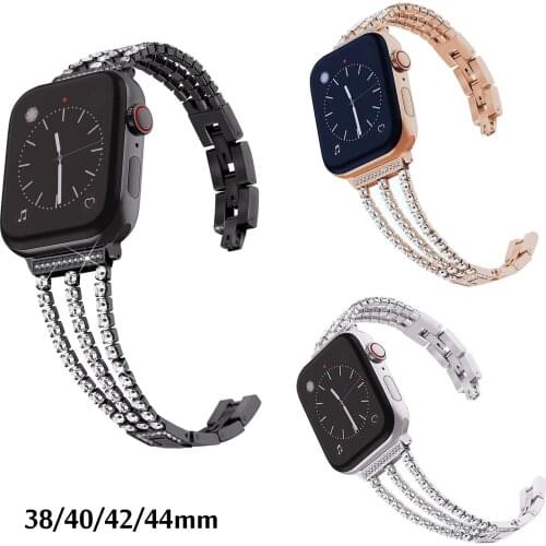 316L Stainless Steel Band For Apple Watch Strap Women Diamond Wristband For iWatch Series 4 3 2 1 38/42mm 40/44mm Band Bracelet